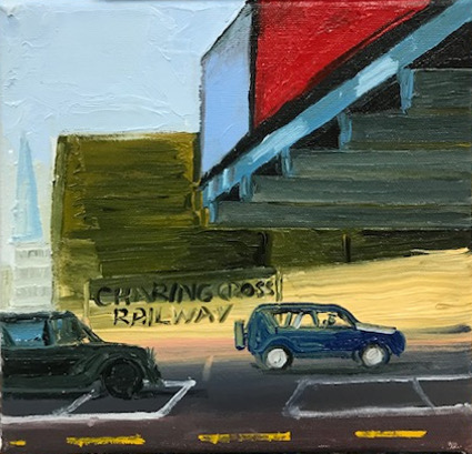 Cannon Street Station oil on Canvas 20 X 20 cm